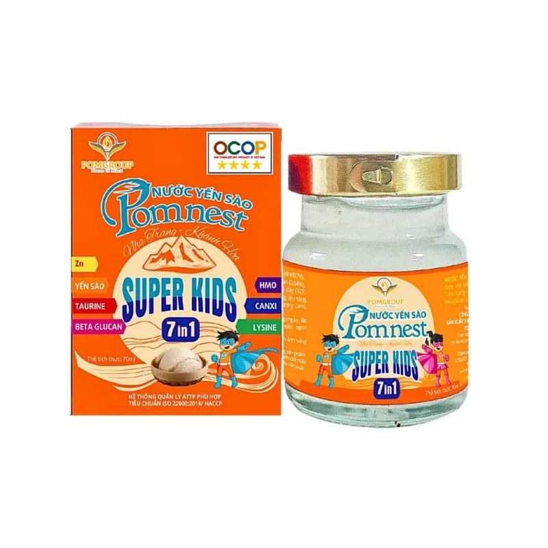 Nước Yến Sào Pomnest Super Kid - Lốc 6 Hũ