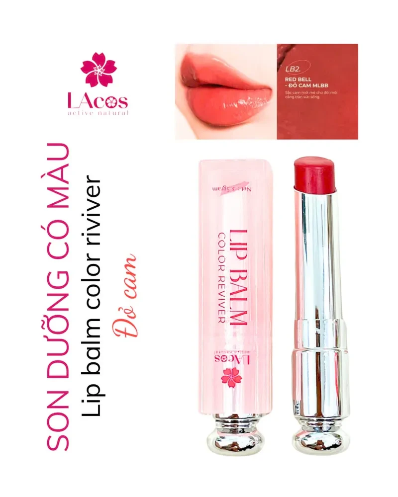 Son dưỡng LAcos màu hồng đào sữa/ đỏ cam/ nâu trà