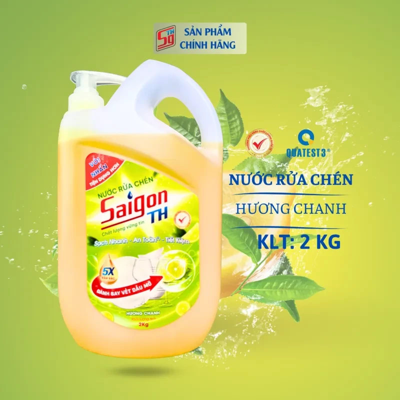 Nước rửa chén Saigon TH 2kg hương Chanh