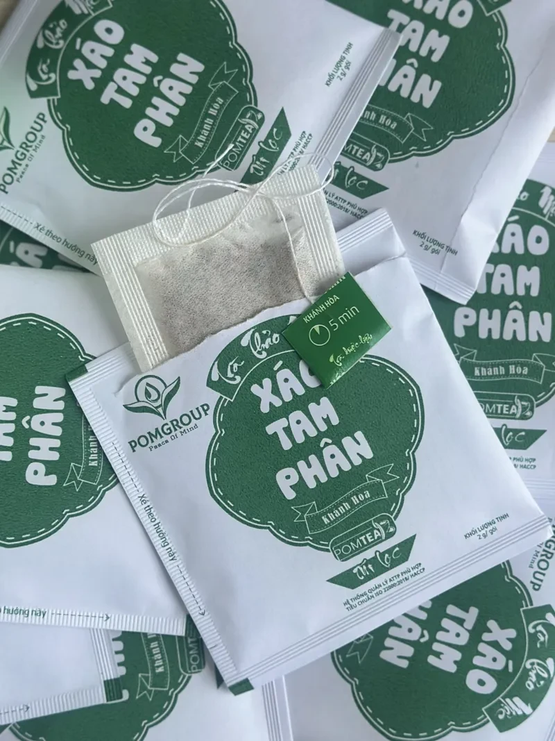 Trà Thảo Mộc Xáo Tam Phân Khánh Hòa Pomtea (Túi lọc) - Hộp 10 gói
