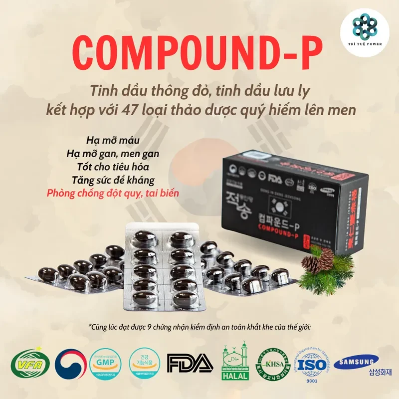 Tinh dầu thông đỏ Compound – P (Hộp 30 viên)