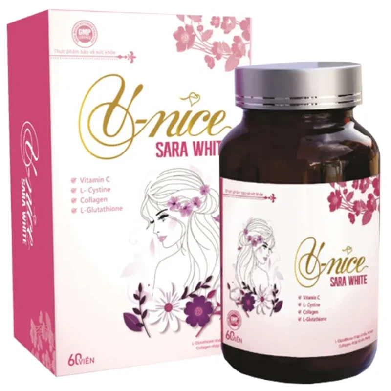 Viên Uống Đẹp Da V-Nice Sara White Giúp Da Bóng Khỏe Đẹp
