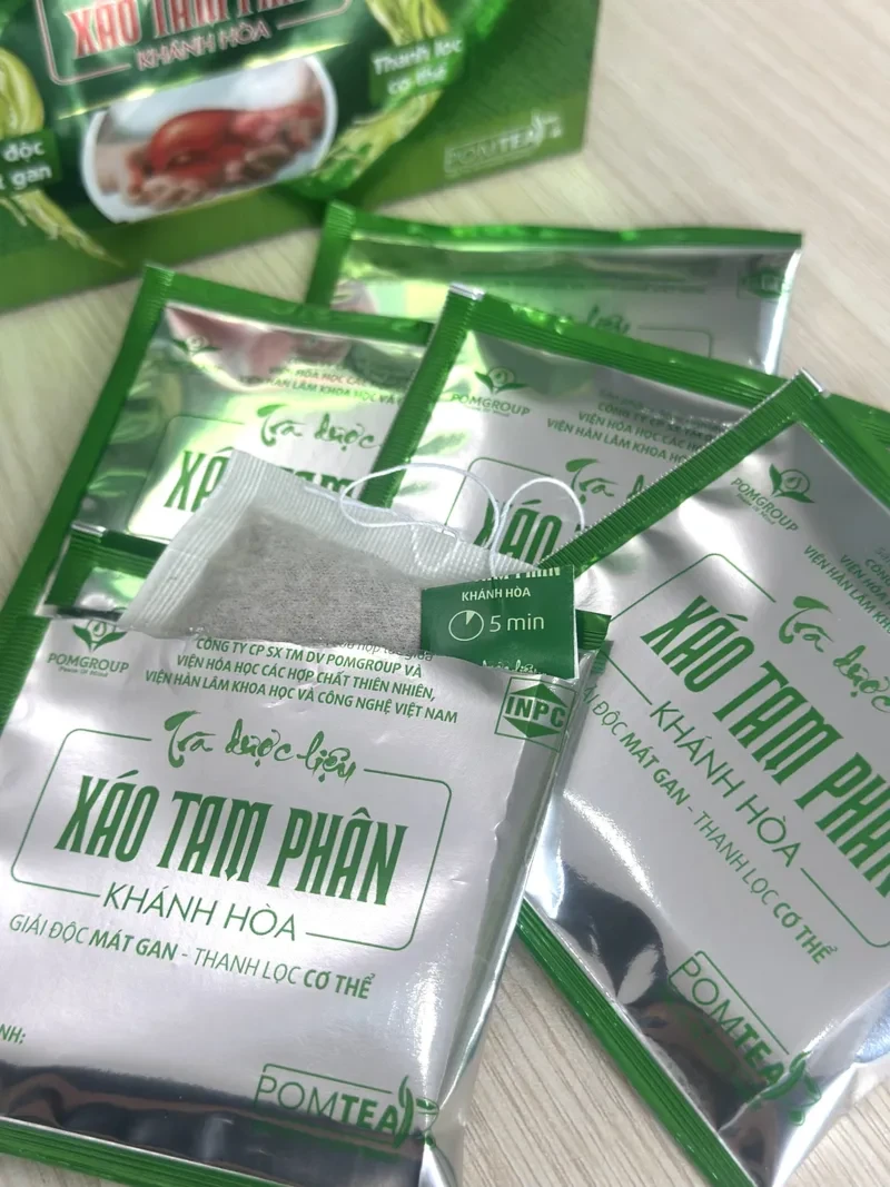 Trà Thảo Mộc Xáo Tam Phân Khánh Hòa Pomtea (Túi lọc) – Hộp 20 gói