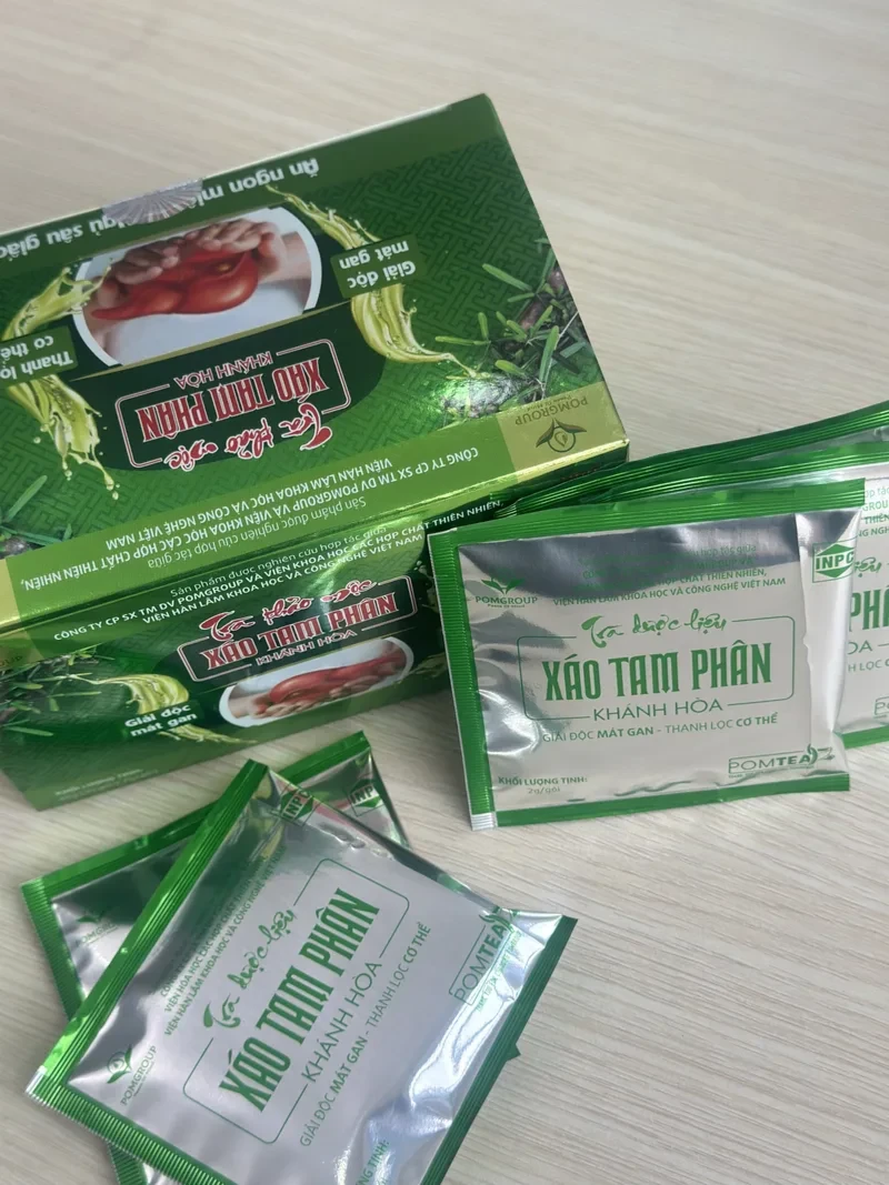 Trà Thảo Mộc Xáo Tam Phân Khánh Hòa Pomtea (Túi lọc) – Hộp 20 gói