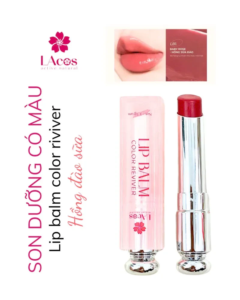 Son dưỡng LAcos màu hồng đào sữa/ đỏ cam/ nâu trà