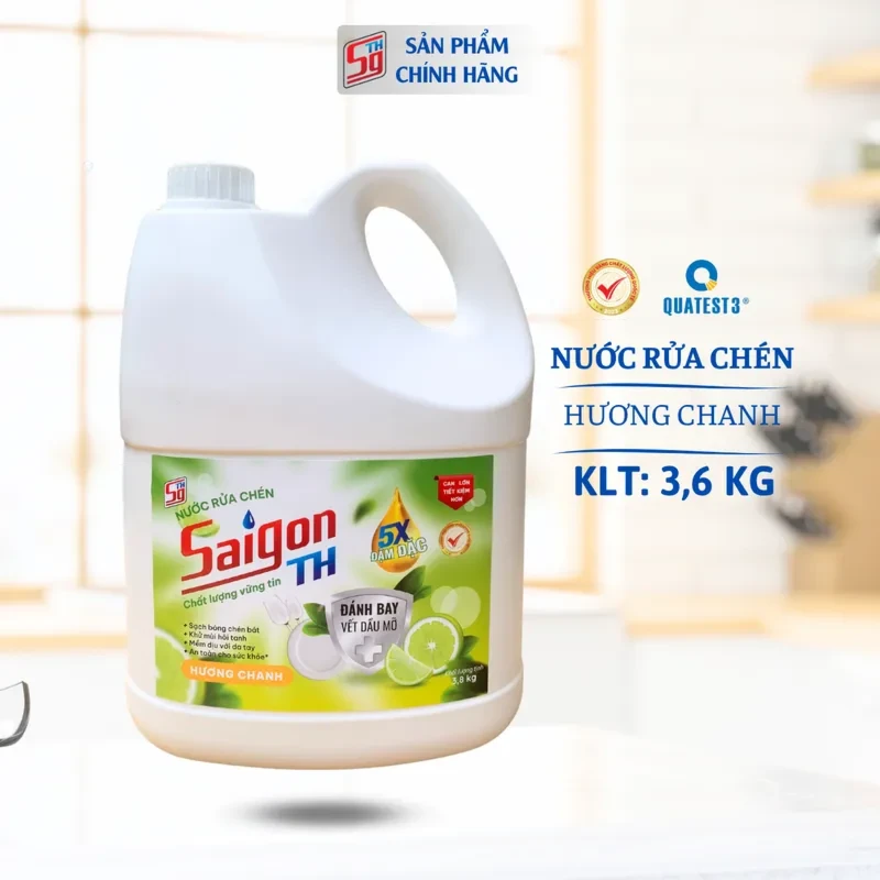 Nước rửa chén Saigon TH 3.6kg hương Chanh