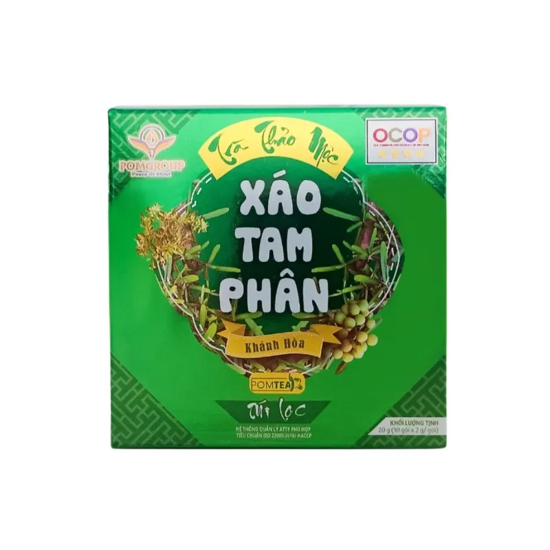 Trà Thảo Mộc Xáo Tam Phân Khánh Hòa Pomtea (Túi lọc) - Hộp 10 gói