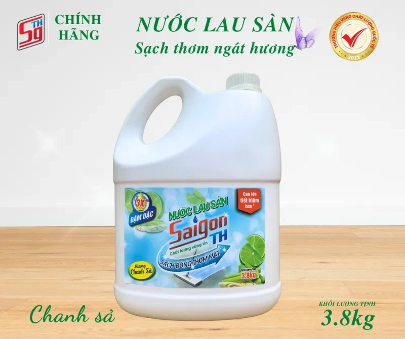 Nước lau sàn Saigon TH 3.8kg hương Chanh Sả