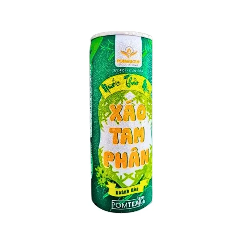 Trà Thảo mộc Xáo Tam Phân Khánh Hòa Pomtea – Đường phèn Lon 240ml - Lốc 6 lon