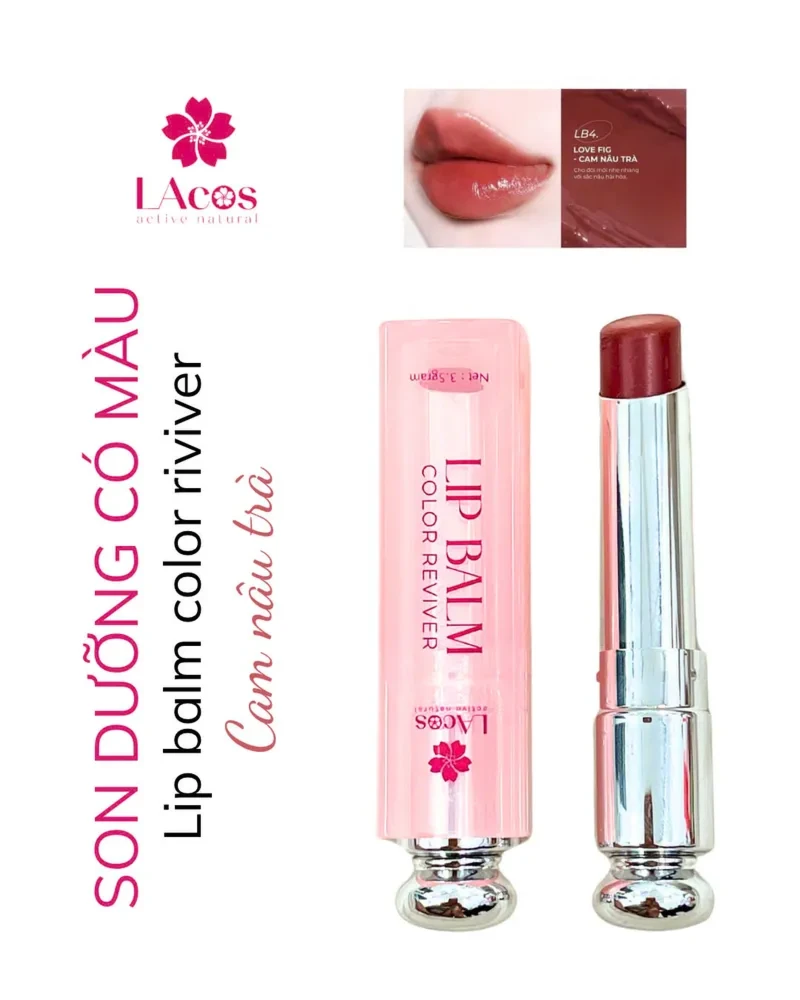 Son dưỡng LAcos màu hồng đào sữa/ đỏ cam/ nâu trà
